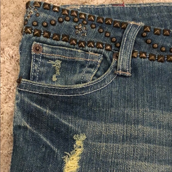 7 For All Mankind “A” Pocket Flare Studded Jean - Picture 7 of 8